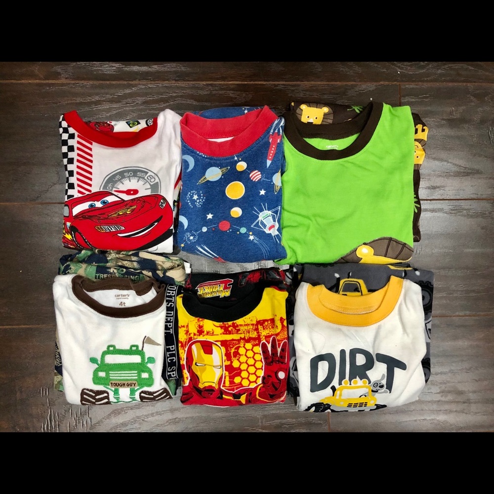 6 set of long sleeves boy pajamas size 4T